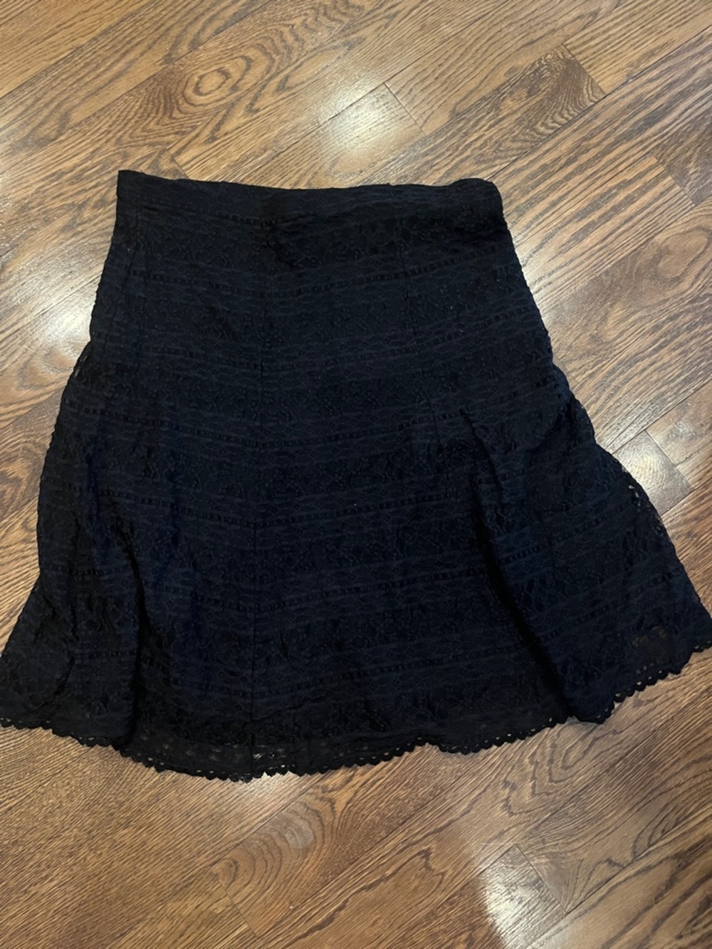 Oscar de la Renta Black Lace Circle Skirt XL